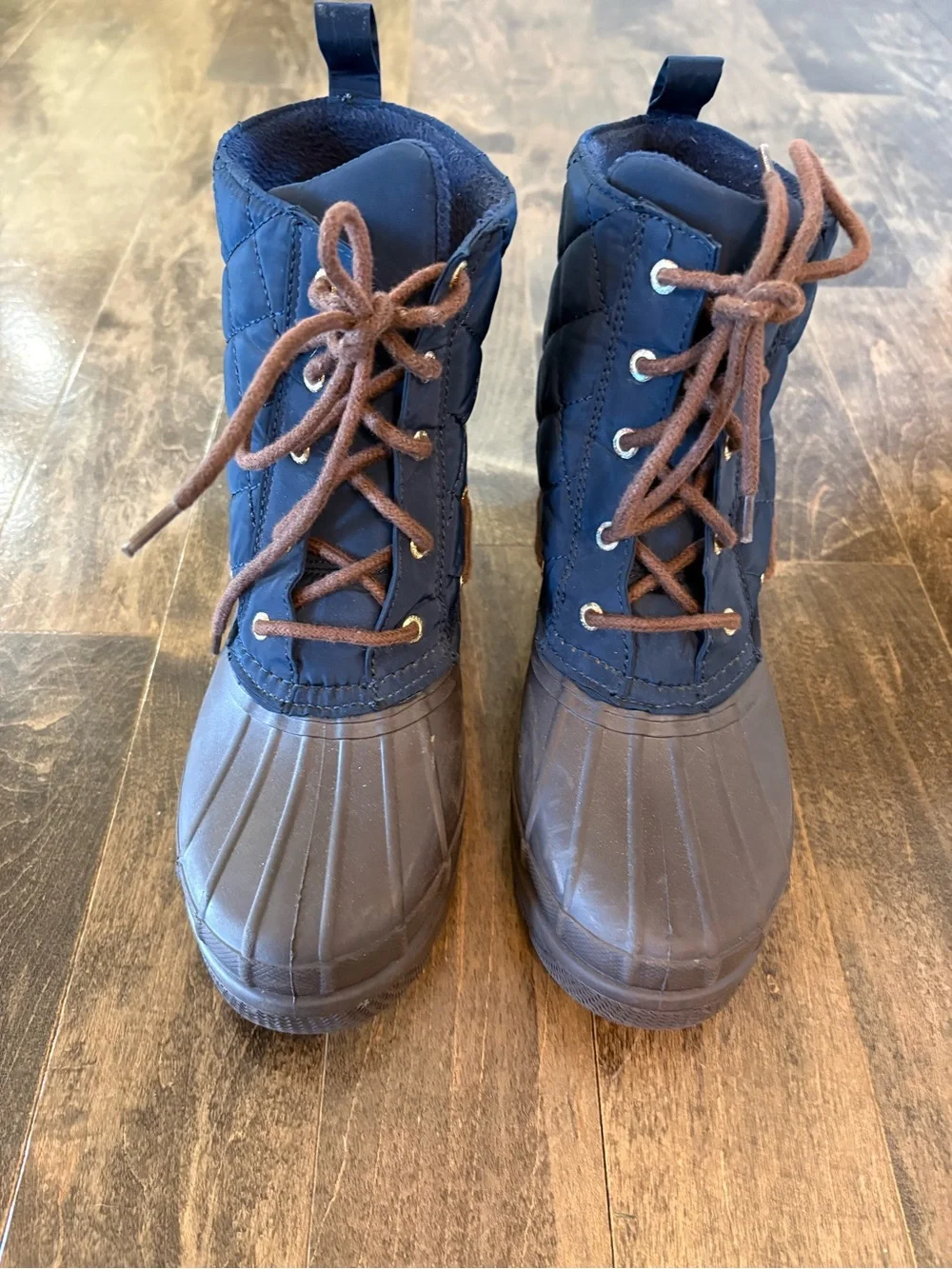Sperry Waterproof Navy Quilted Duck Boots Sz 8.5
